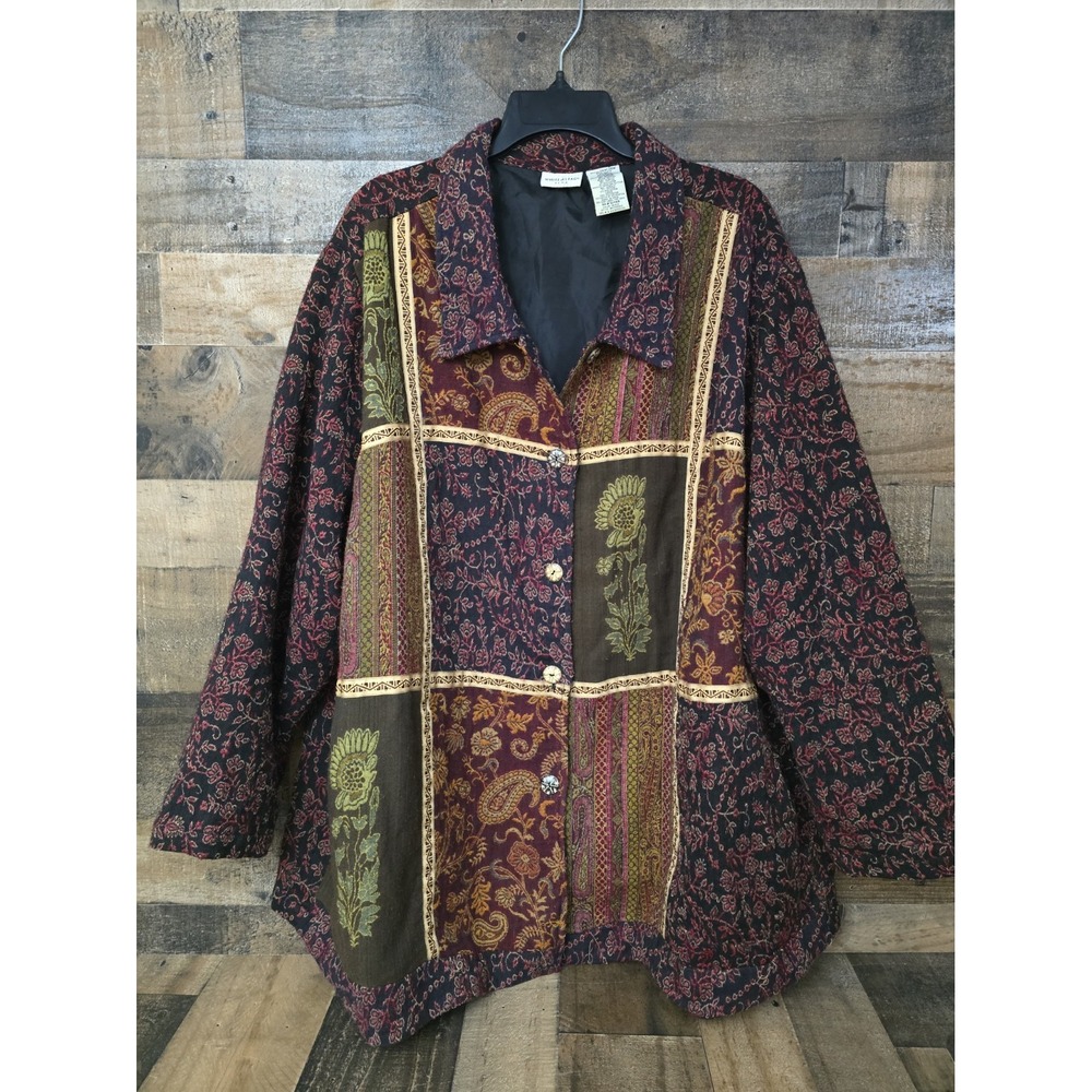 Women Boho Chic Patchwork Jacket Women 28W Cottagecore Granola Praire Country